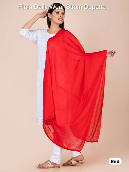 Plain Daily Wear Stmm Cotton Dupatta Wholesaler India