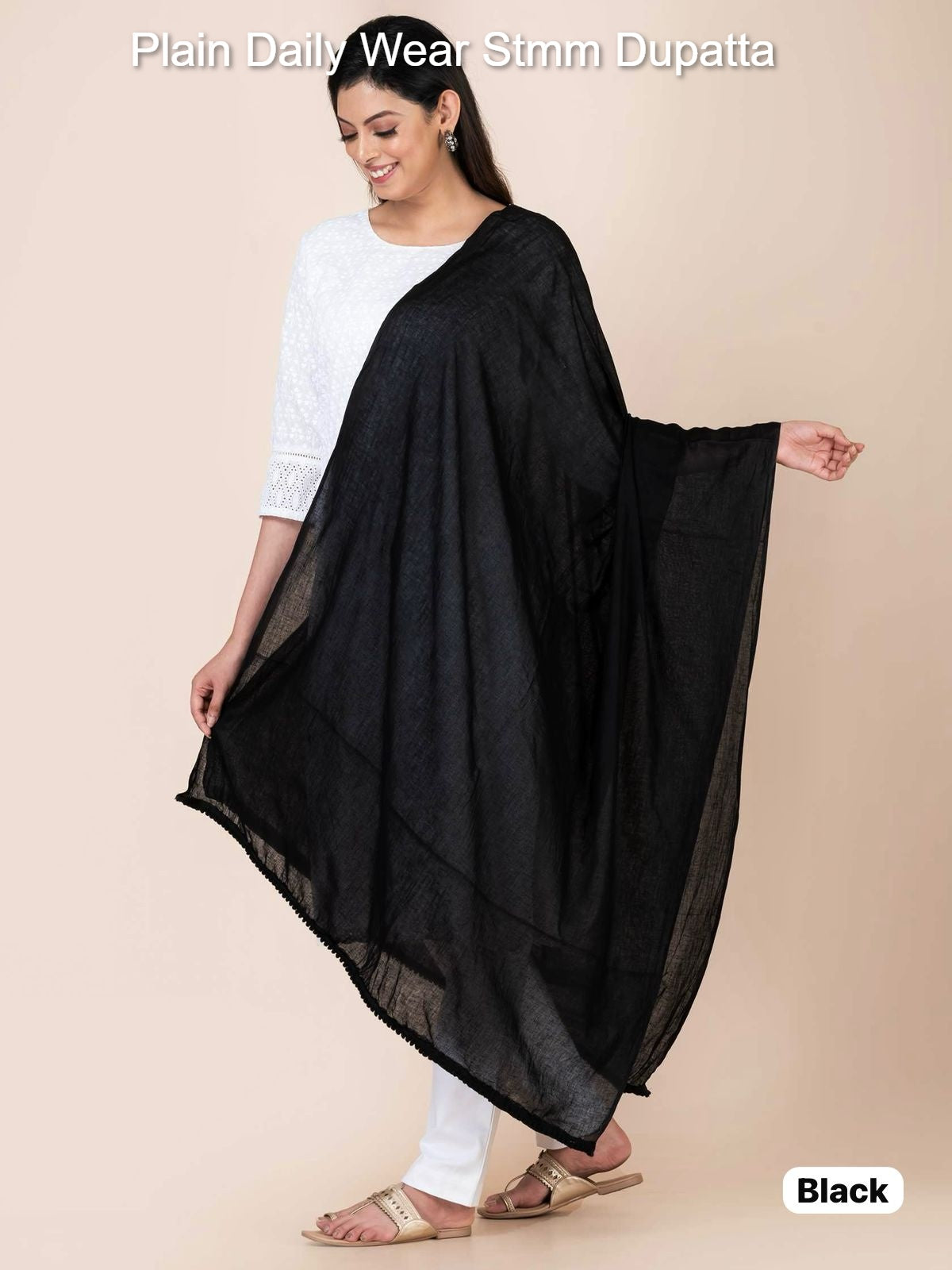 Plain Daily Wear Stmm Cotton Dupatta Wholesaler India