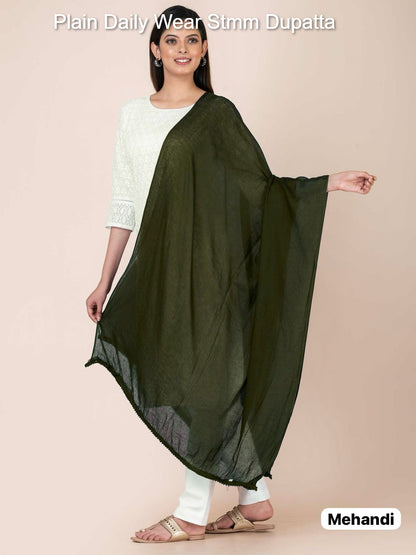 Plain Daily Wear Stmm Cotton Dupatta Wholesaler India