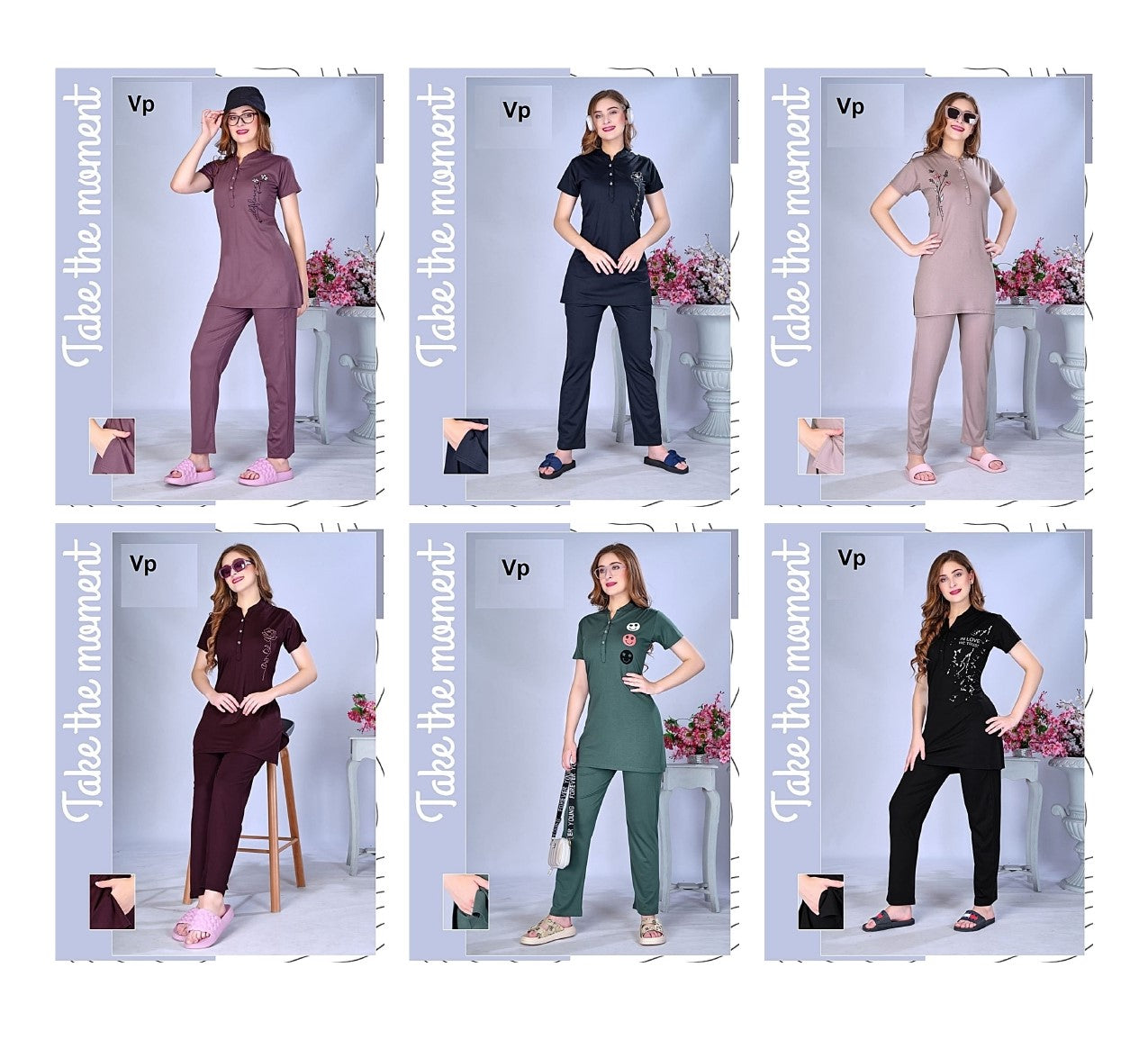 Plain Design 0209 Vp Rayon Kurta Night Suits Exporter Ahmedabad