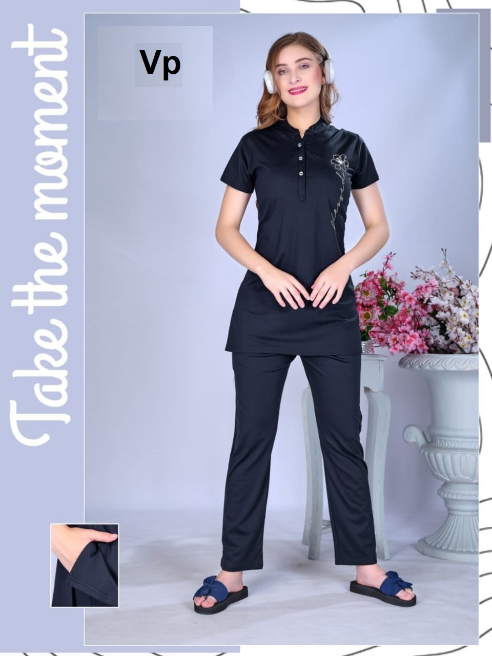 Plain Design 0209 Vp Rayon Kurta Night Suits Exporter Ahmedabad