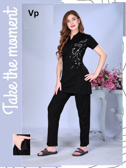 Plain Design 0209 Vp Rayon Kurta Night Suits Exporter Ahmedabad