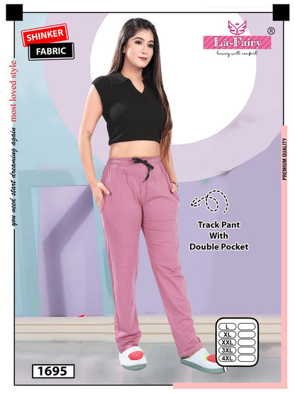 Plain Design 1695 New Colours La Fairy Sincker Women Track Pants Supplier Gujarat