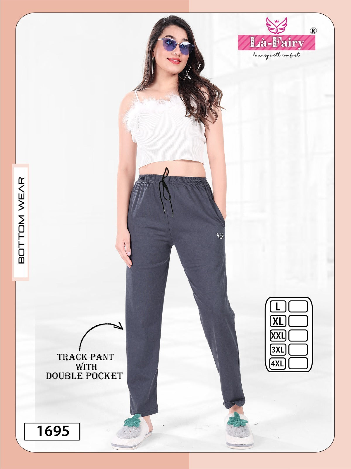 Plain Design 1695 New Colours La Fairy Sincker Women Track Pants Supplier Gujarat