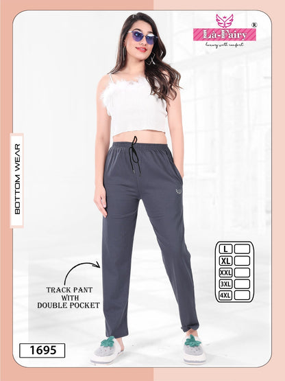 Plain Design 1695 New Colours La Fairy Sincker Women Track Pants Supplier Gujarat