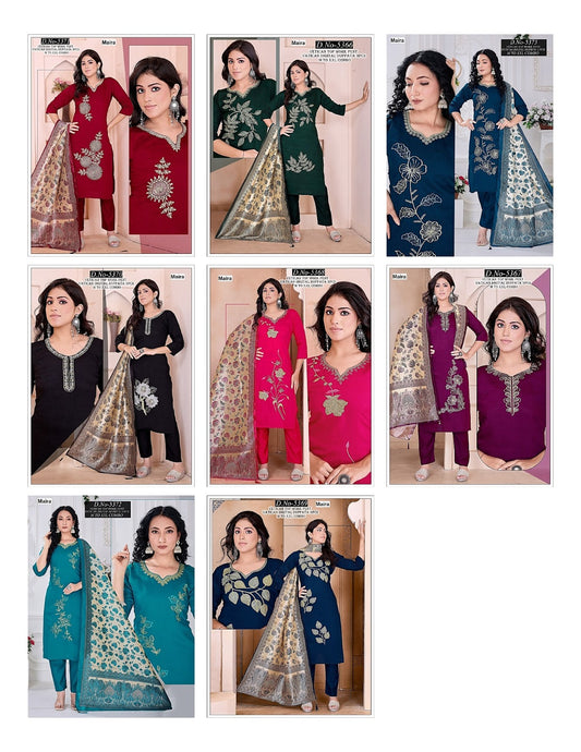 Plain Design 2808 Maira Vetican Readymade Pant Style Suits Supplier Gujarat