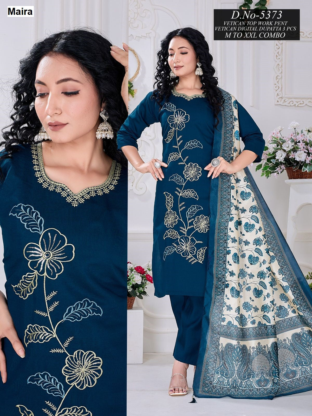 Plain Design 2808 Maira Vetican Readymade Pant Style Suits Supplier Gujarat