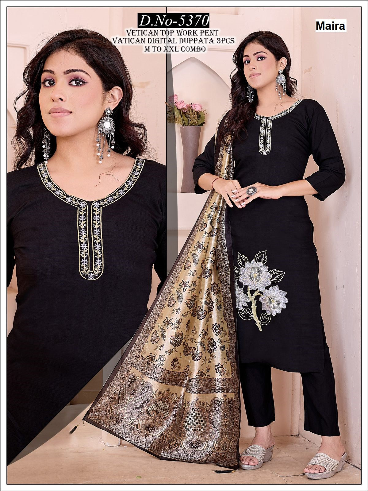 Plain Design 2808 Maira Vetican Readymade Pant Style Suits Supplier Gujarat