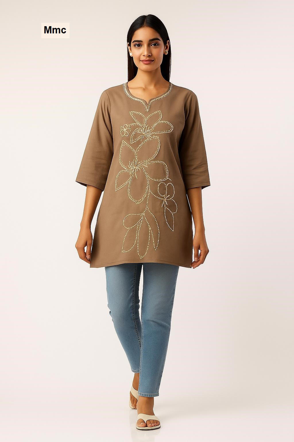 Plain Flower Mmc Vatican Kurtis Exporter Ahmedabad