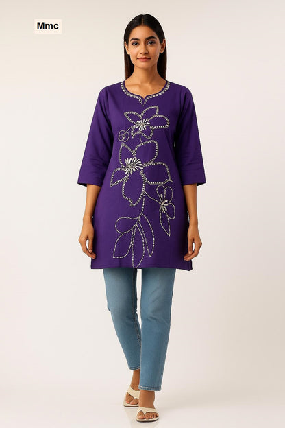 Plain Flower Mmc Vatican Kurtis Exporter Ahmedabad