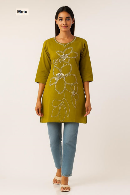 Plain Flower Mmc Vatican Kurtis Exporter Ahmedabad