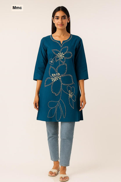 Plain Flower Mmc Vatican Kurtis Exporter Ahmedabad