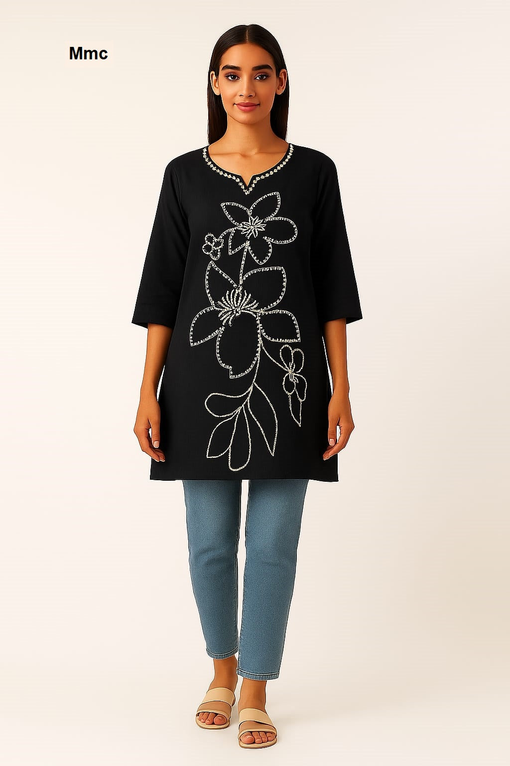 Plain Flower Mmc Vatican Kurtis Exporter Ahmedabad