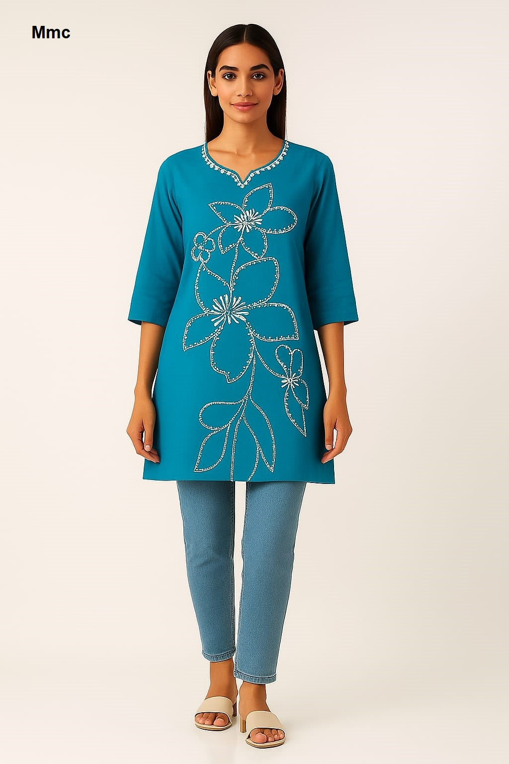 Plain Flower Mmc Vatican Kurtis Exporter Ahmedabad
