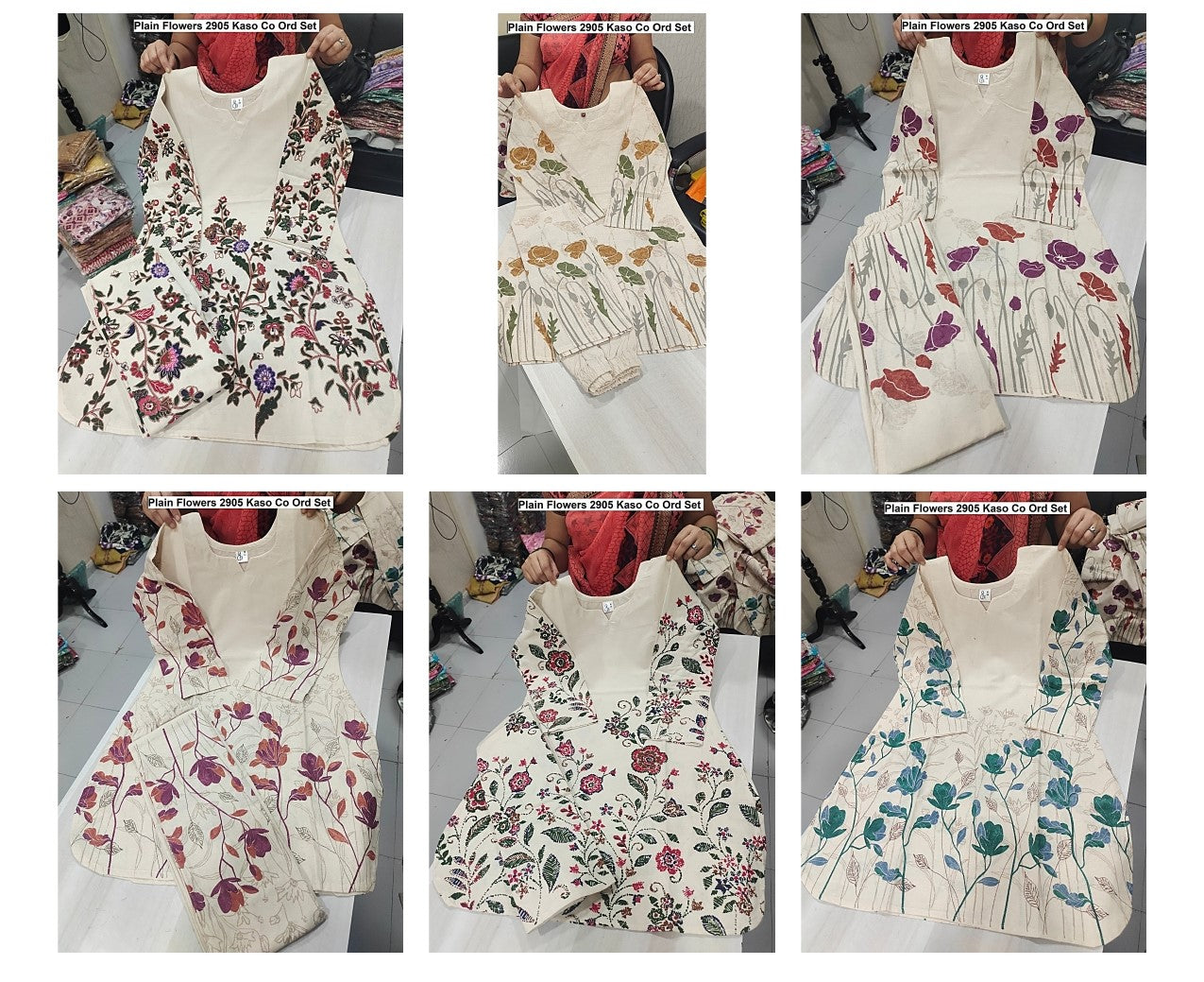 Plain Flowers 2905 Kaso Cotton Co Ord Set Wholesale Rate