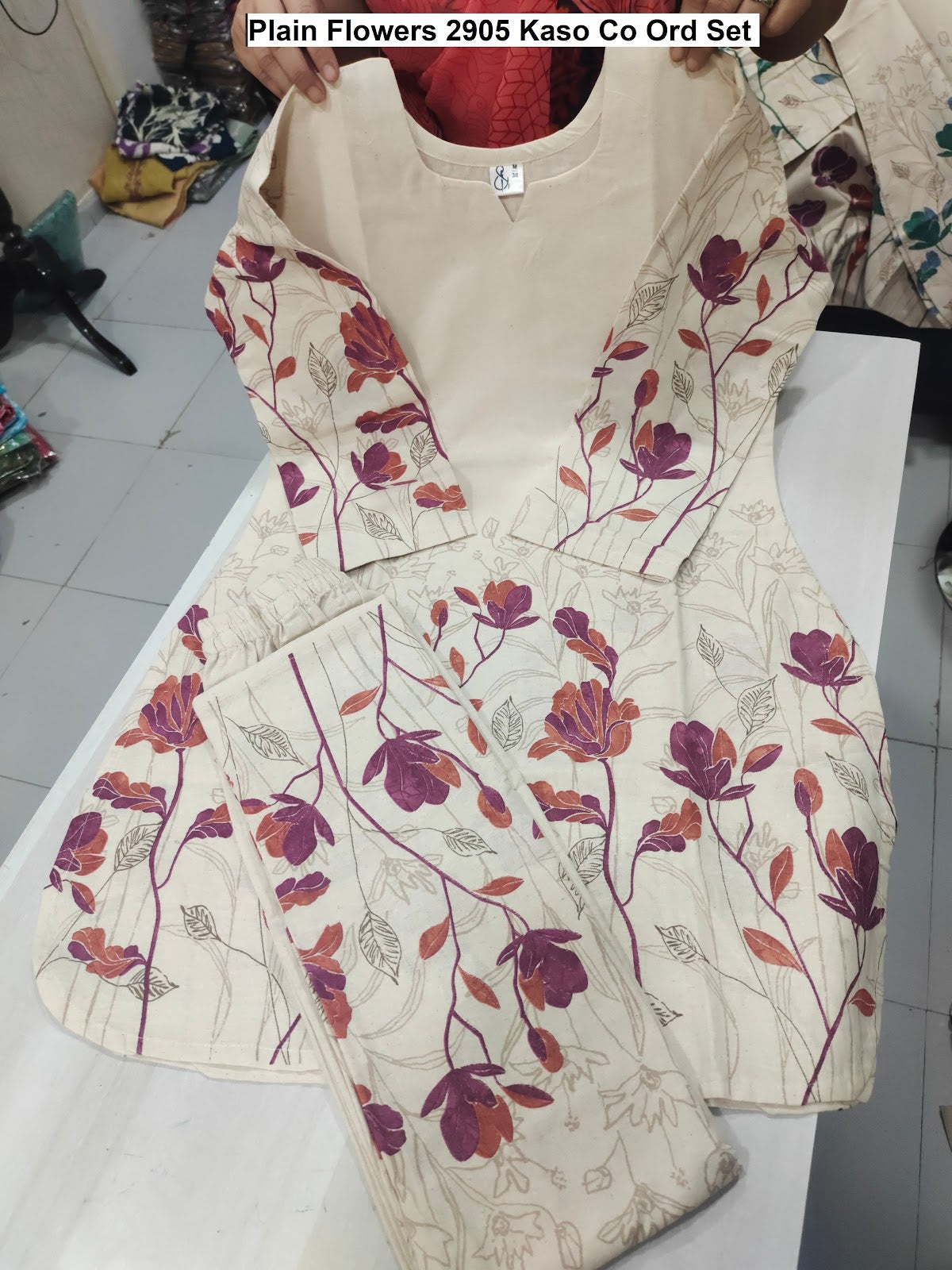 Plain Flowers 2905 Kaso Cotton Co Ord Set Wholesale Rate