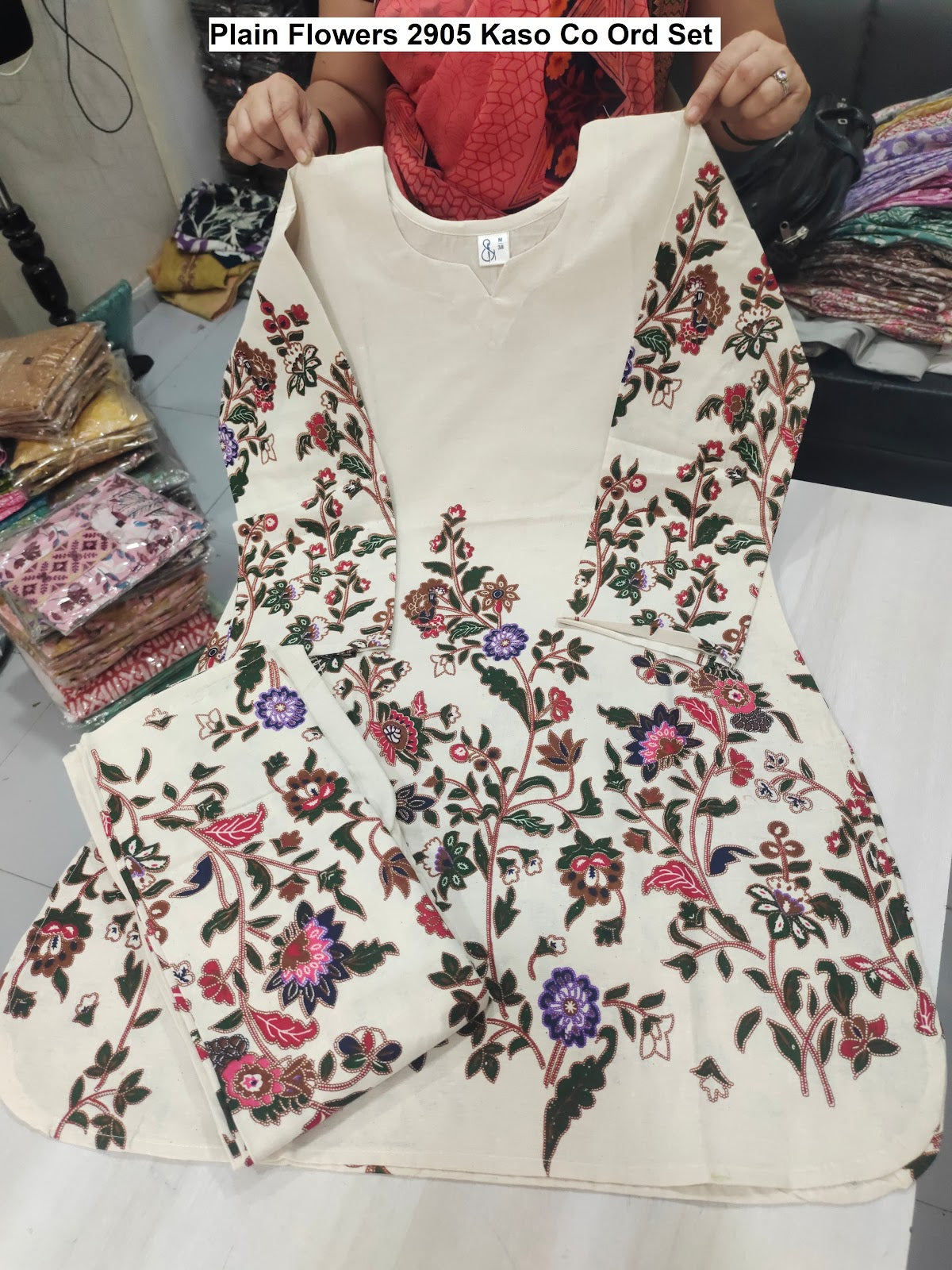 Plain Flowers 2905 Kaso Cotton Co Ord Set Wholesale Rate