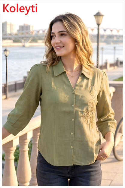 Plain Korean 180626 Koleyti Women Shirts Manufacturer