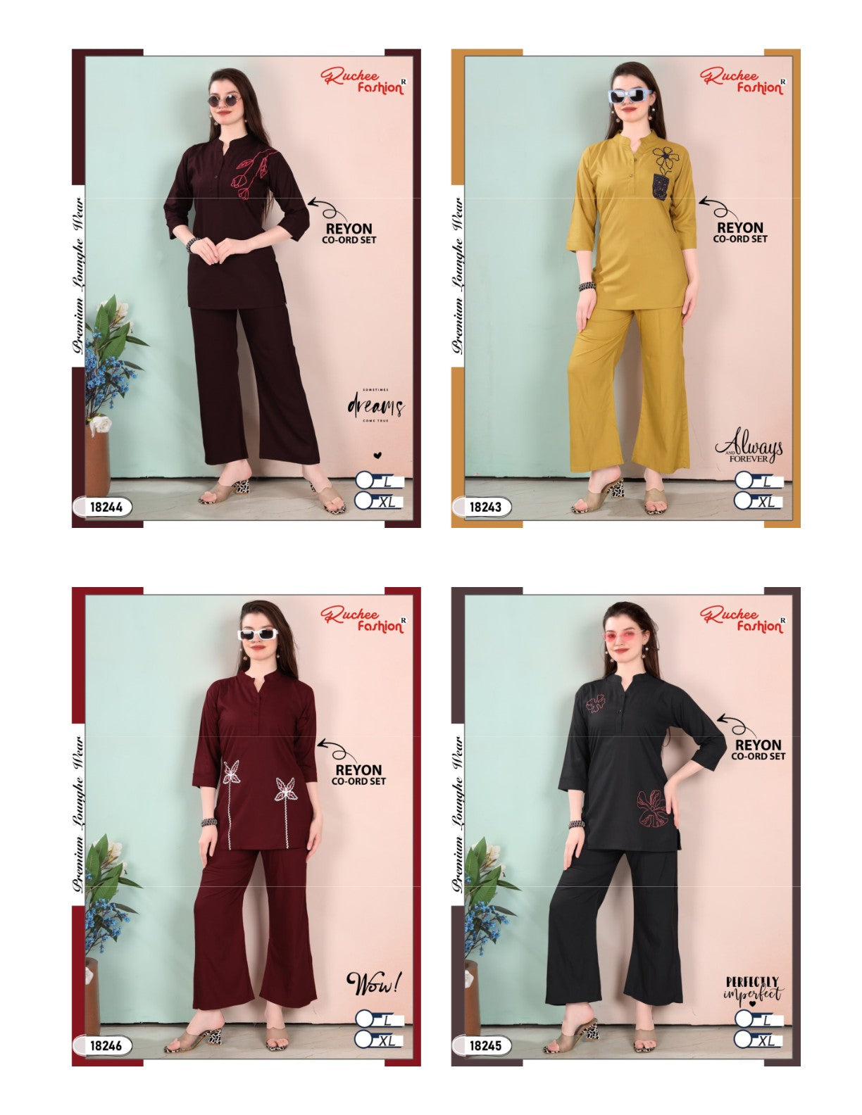 Plain Kurta Ruchee Fashion Rayon Co Ord Set Wholesaler