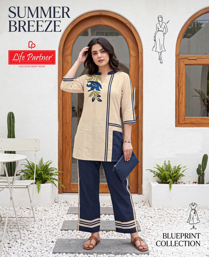 Plain Print 061026 Life Partner Linen Co Ord Set Supplier