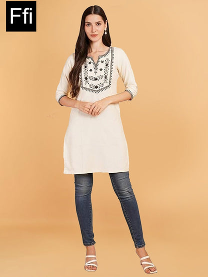 Plain Print Ffi Cotton Kurtis Exporter