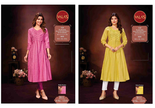 Plain Silk-2206 Valas Anarkali Kurtis Manufacturer India