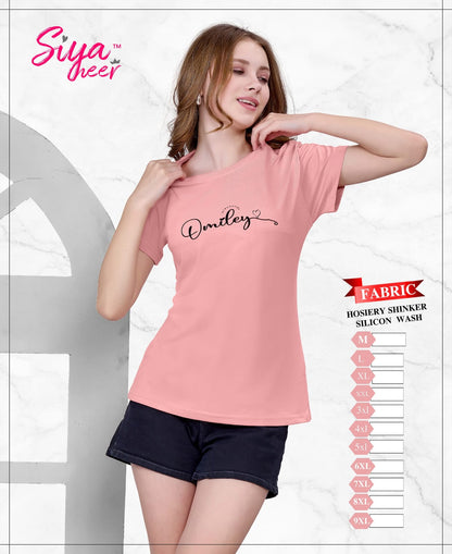 Plain Siya Heer Amiti Hosiery Sinker Women Tshirt Exporter Ahmedabad