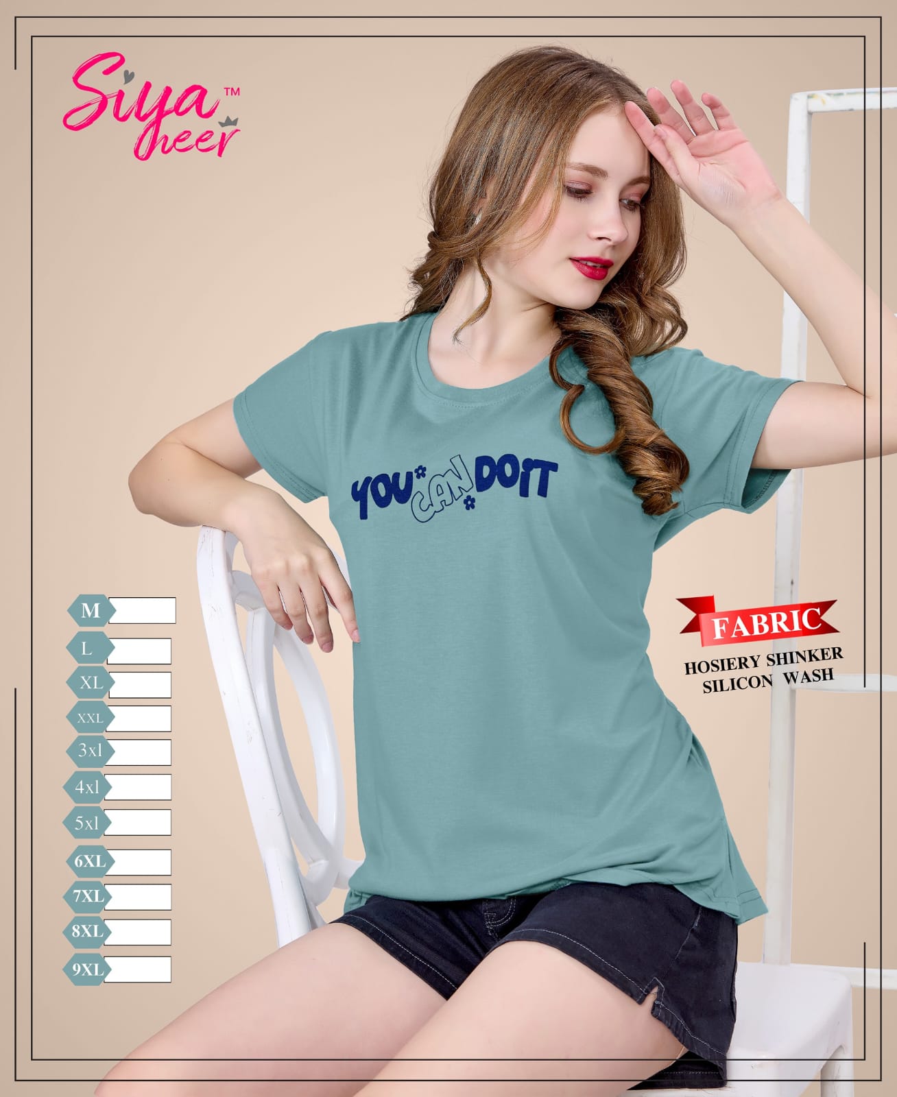 Plain Siya Heer Amiti Hosiery Sinker Women Tshirt Exporter Ahmedabad