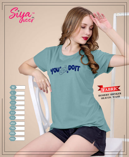 Plain Siya Heer Amiti Hosiery Sinker Women Tshirt Exporter Ahmedabad