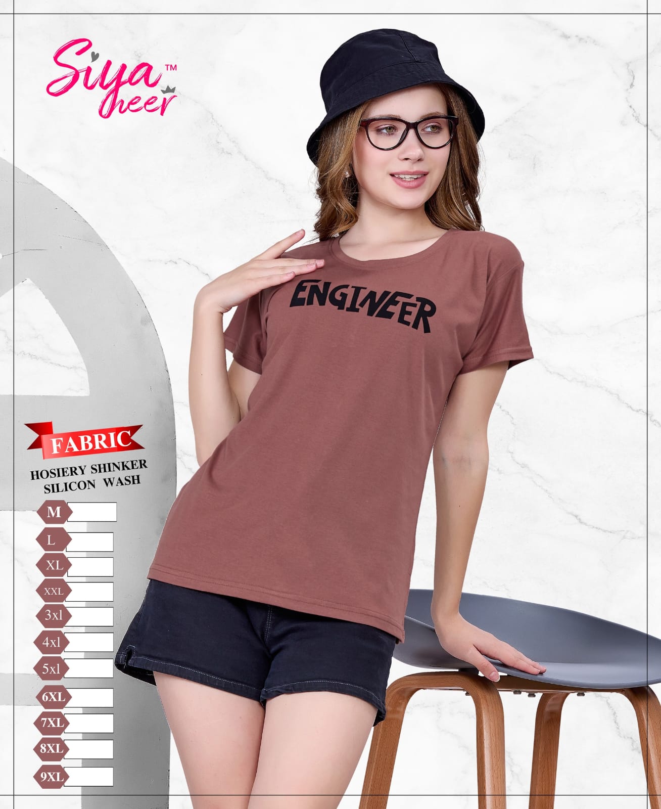Plain Siya Heer Amiti Hosiery Sinker Women Tshirt Exporter Ahmedabad