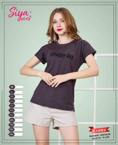 Plain Siya Heer Amiti Hosiery Sinker Women Tshirt Exporter Ahmedabad