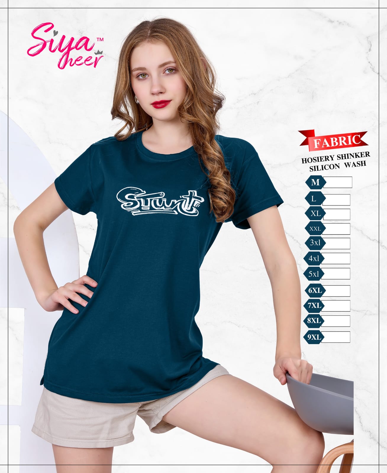 Plain Siya Heer Amiti Hosiery Sinker Women Tshirt Exporter Ahmedabad