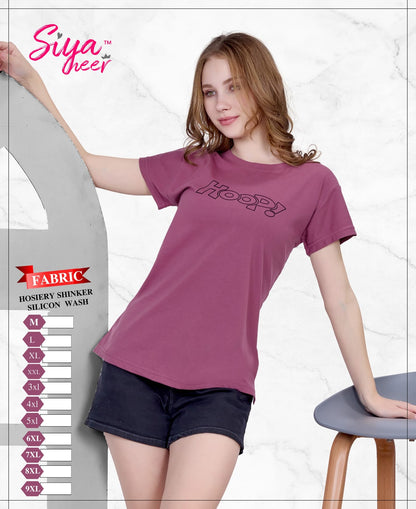 Plain Siya Heer Amiti Hosiery Sinker Women Tshirt Exporter Ahmedabad