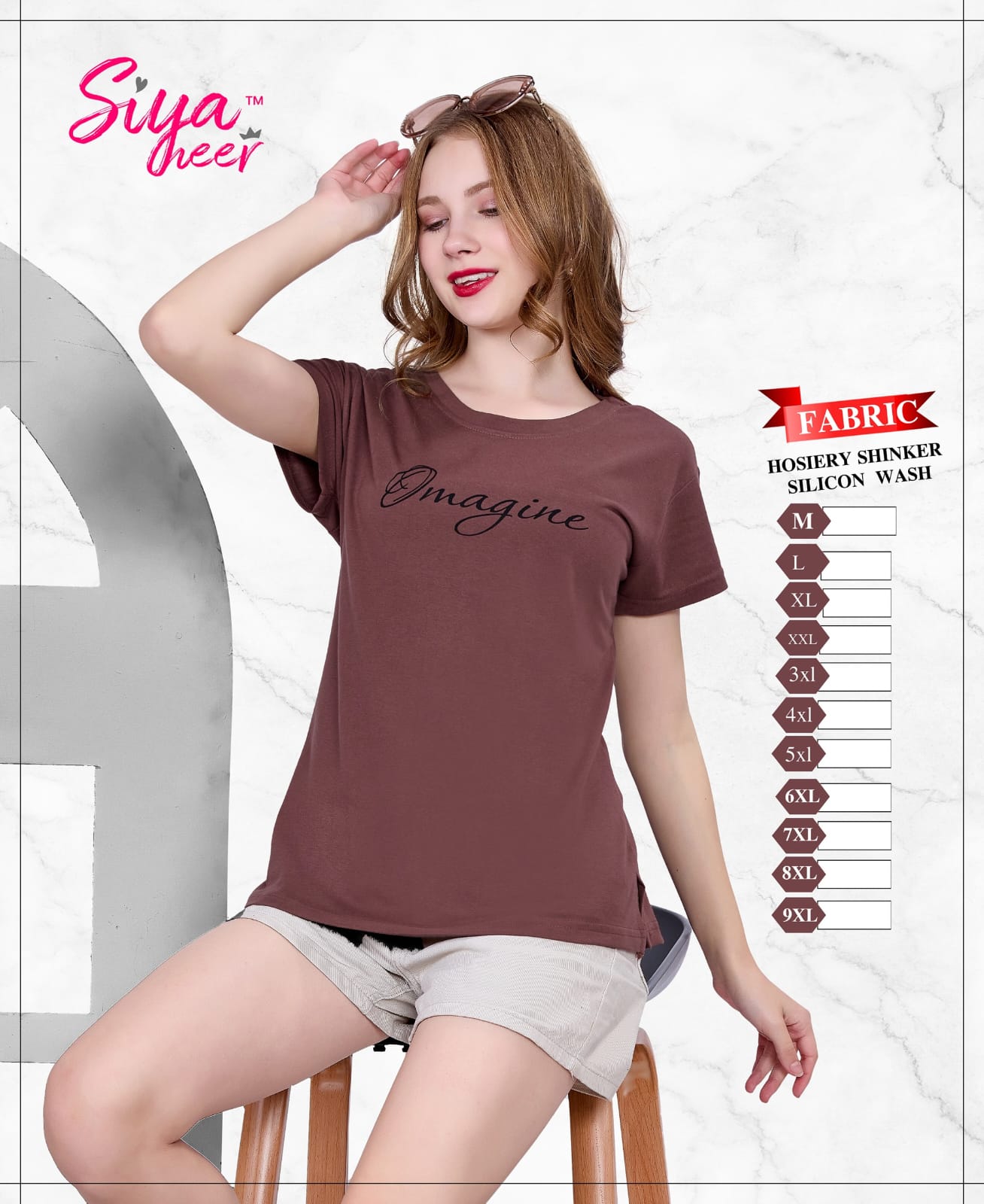 Plain Siya Heer Amiti Hosiery Sinker Women Tshirt Exporter Ahmedabad