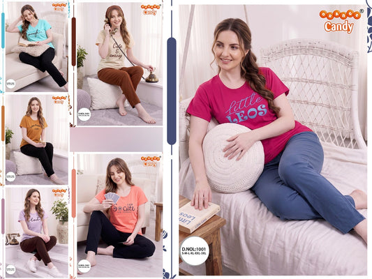 Plain To Plain 1001 Orange Candy Pyjama Night Suits Manufacturer Ahmedabad