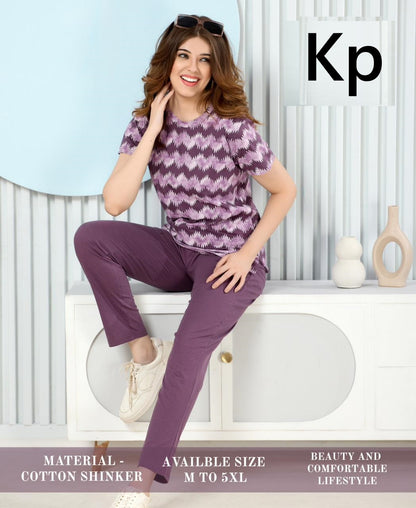 Plain To Print 2105 Kp Cotton Pyjama Night Suits Wholesale Price