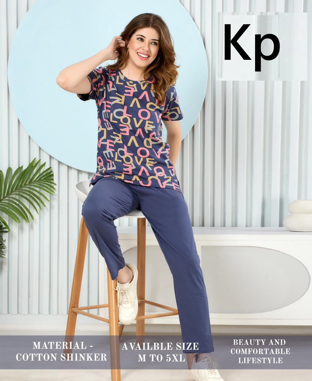 Plain To Print 2105 Kp Cotton Pyjama Night Suits Wholesale Price