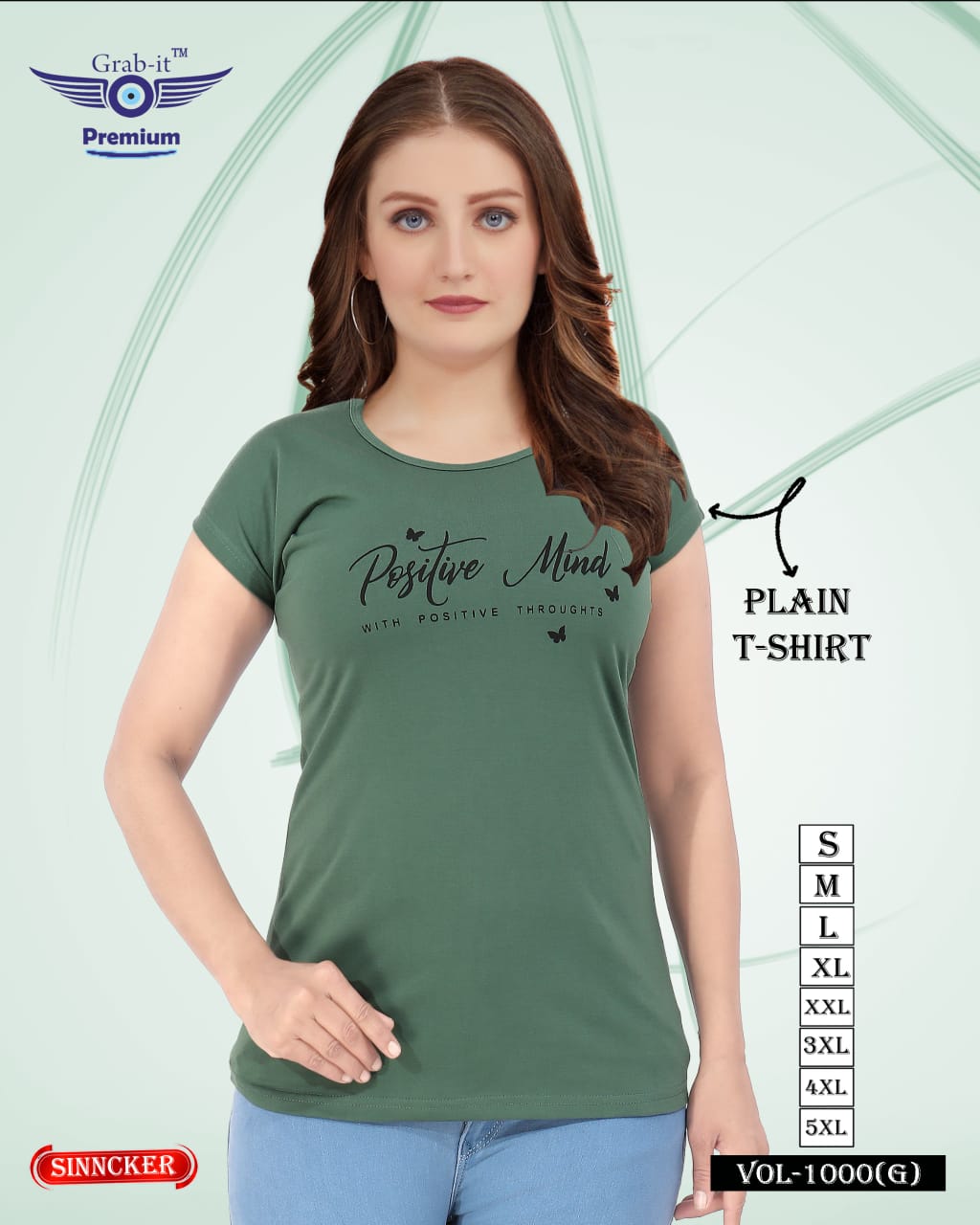 Plain Vol 1000 G Grab It Sinker Women Tshirt Manufacturer India