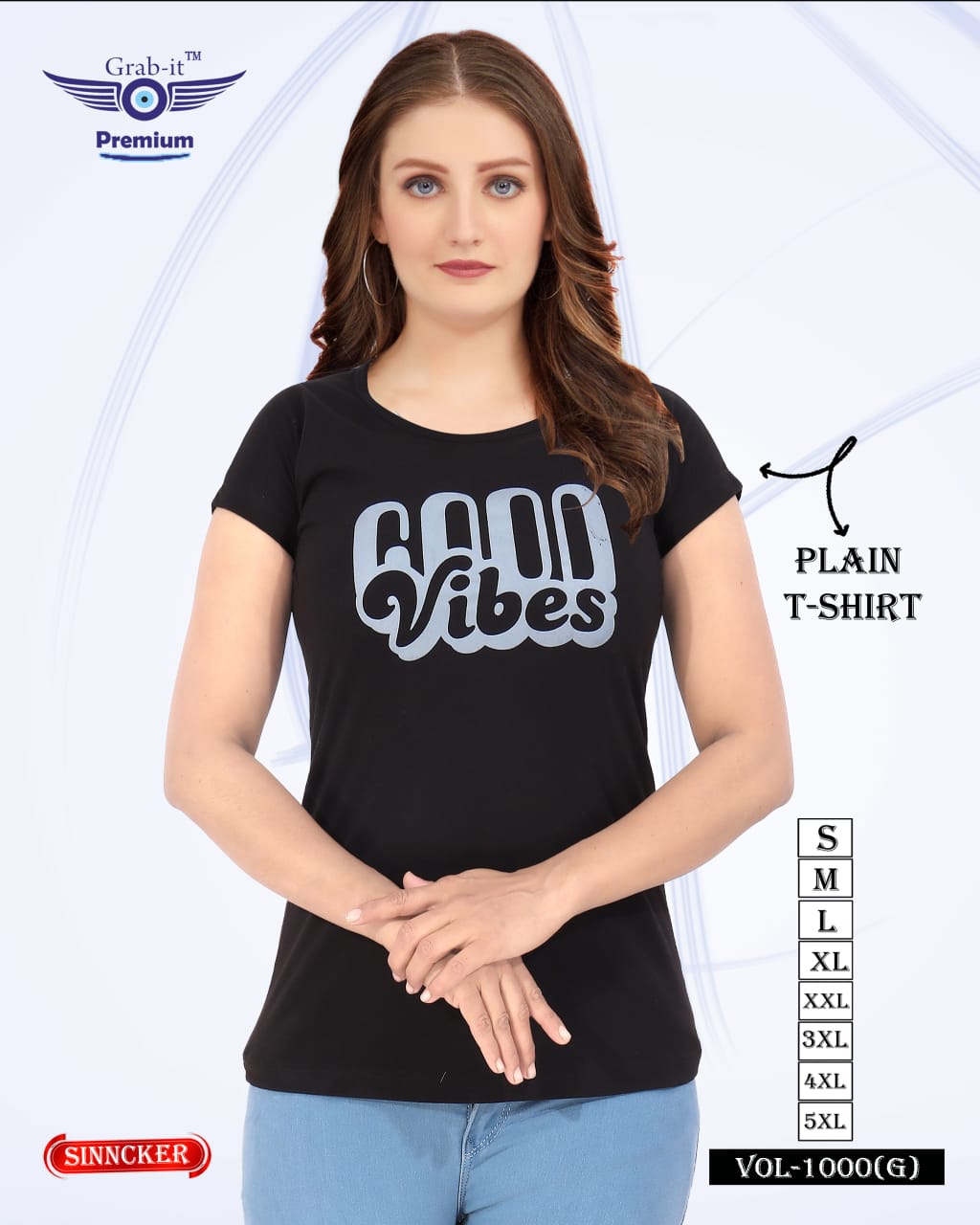 Plain Vol 1000 G Grab It Sinker Women Tshirt Manufacturer India