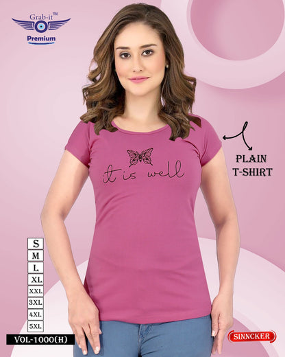 Plain Vol 1000 H Grab It Sinker Women Tshirt Wholesale