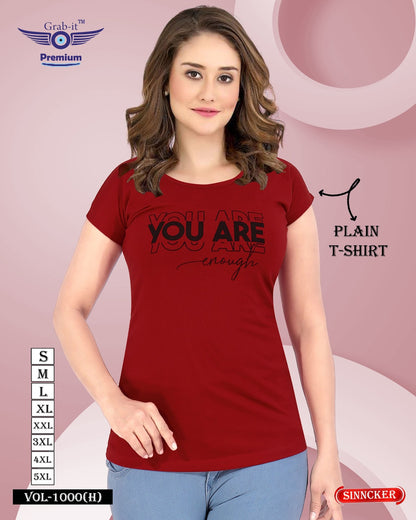 Plain Vol 1000 H Grab It Sinker Women Tshirt Wholesale