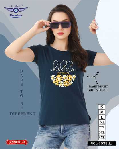 Plain Vol 1035 L Grab It Sinker Women Tshirt Wholesaler