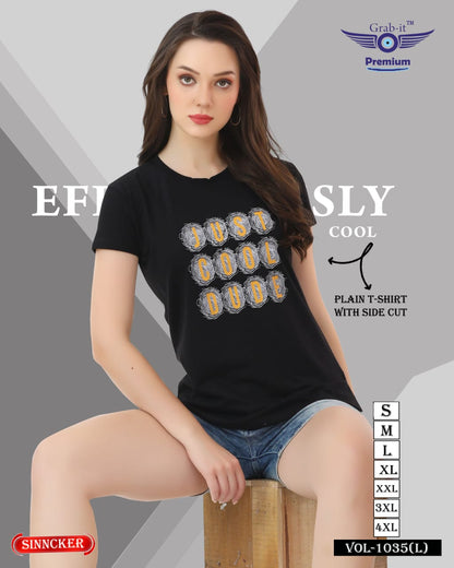 Plain Vol 1035 L Grab It Sinker Women Tshirt Wholesaler