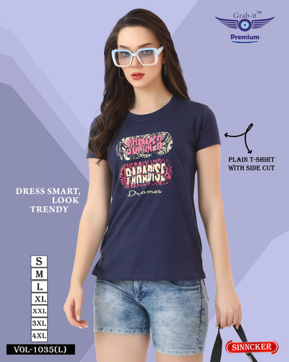 Plain Vol 1035 L Grab It Sinker Women Tshirt Wholesaler