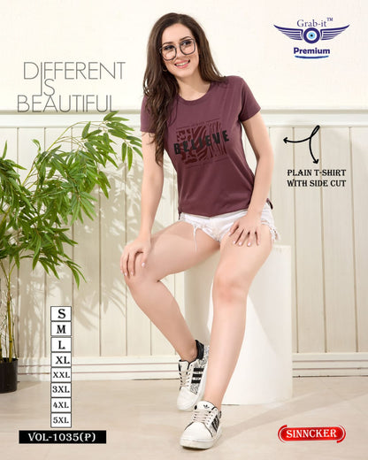 Plain Vol 1035 P Grab It Sincker Women Tshirt Supplier Ahmedabad