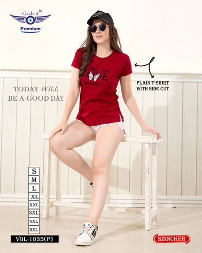 Plain Vol 1035 P Grab It Sincker Women Tshirt Supplier Ahmedabad