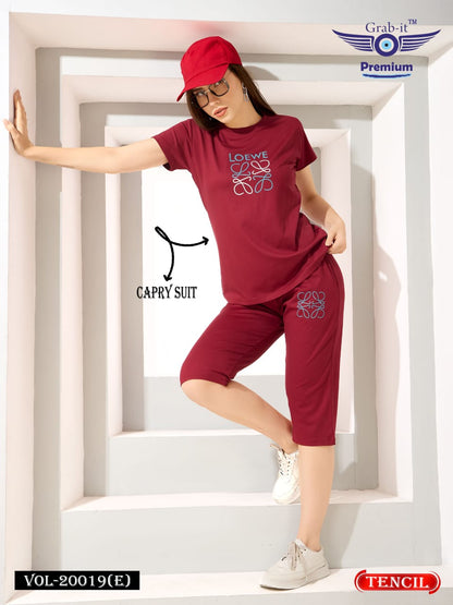 Plain Vol 20019 E Grab It Tencil Capri Night Suits Manufacturer Ahmedabad