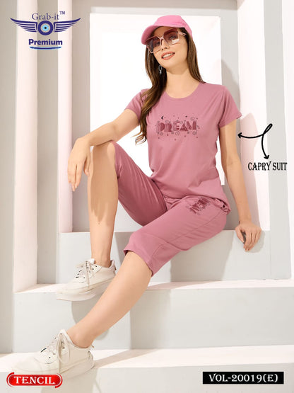 Plain Vol 20019 E Grab It Tencil Capri Night Suits Manufacturer Ahmedabad