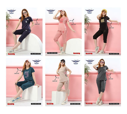 Plain Vol 20019 G Grab It Tencil Capri Night Suits Wholesaler