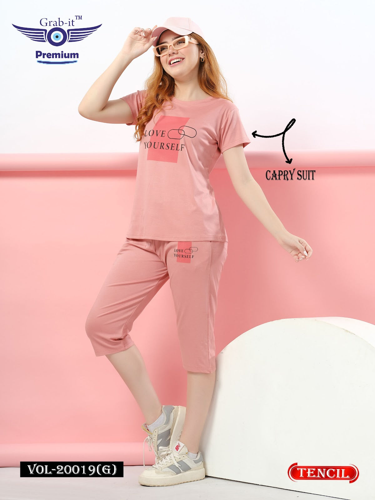 Plain Vol 20019 G Grab It Tencil Capri Night Suits Wholesaler